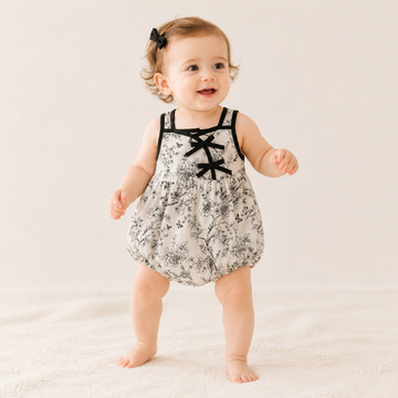 Baby Girl Sleeveless Floral Bodysuit with Frog Buttons – Lightweight Chinese Style Summer Outfit