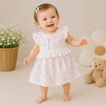 Baby Girl Sleeveless Cotton Princess Dress – Lightweight Summer Outfit