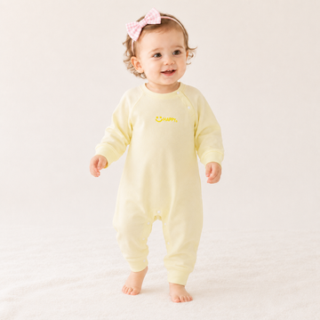 Newborn Cotton Jacquard Romper – Long Sleeve Seamless Spring Fall Bodysuit