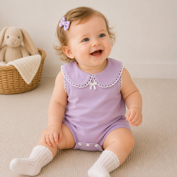 Baby Girl Sleeveless Bubble Bodysuit – Sweet Lightweight Summer Outing Romper