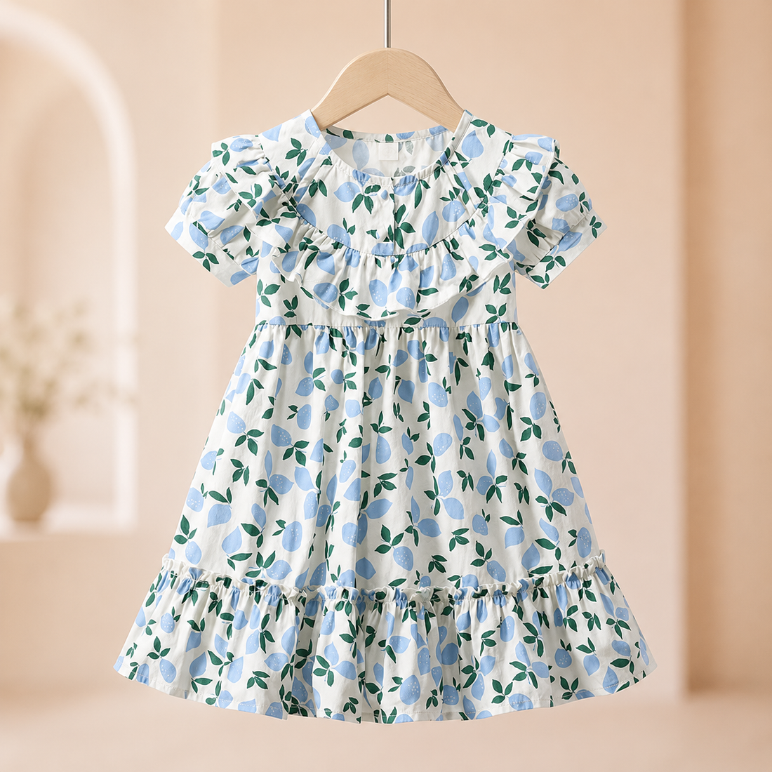 Toddler Girl Loose Floral Princess Dress – Short Sleeve Summer Baby Outfit