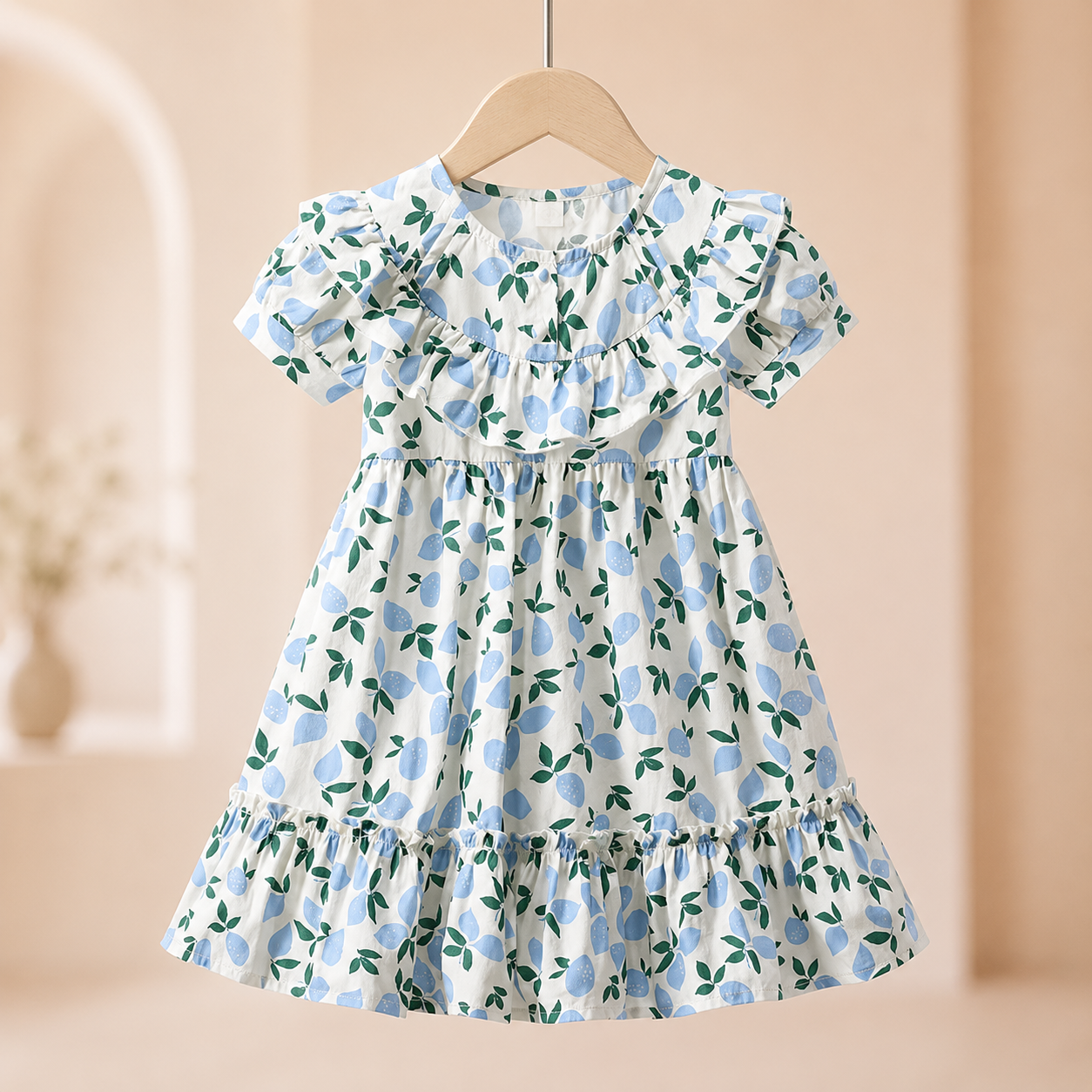 Toddler Girl Loose Floral Princess Dress – Short Sleeve Summer Baby Outfit