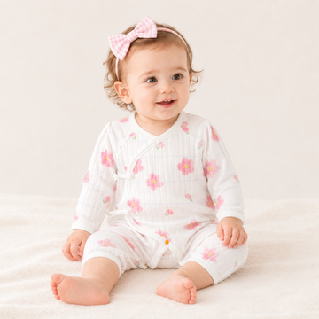 Newborn Cotton Kimono Bodysuit – Seamless Wrap Baby Romper