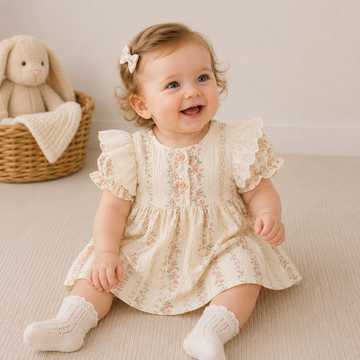 Baby Girl Sweet Romper Dress – Summer Matching Sister First Birthday Outfit