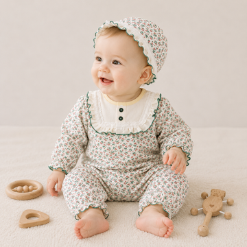 Baby Girl Long Sleeve Princess Romper – Cute Spring Fall Cotton Outfit