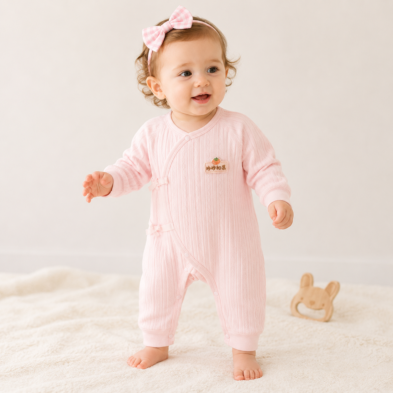 Newborn Cotton Kimono Bodysuit – Long Sleeve Seamless Spring Sleep Romper