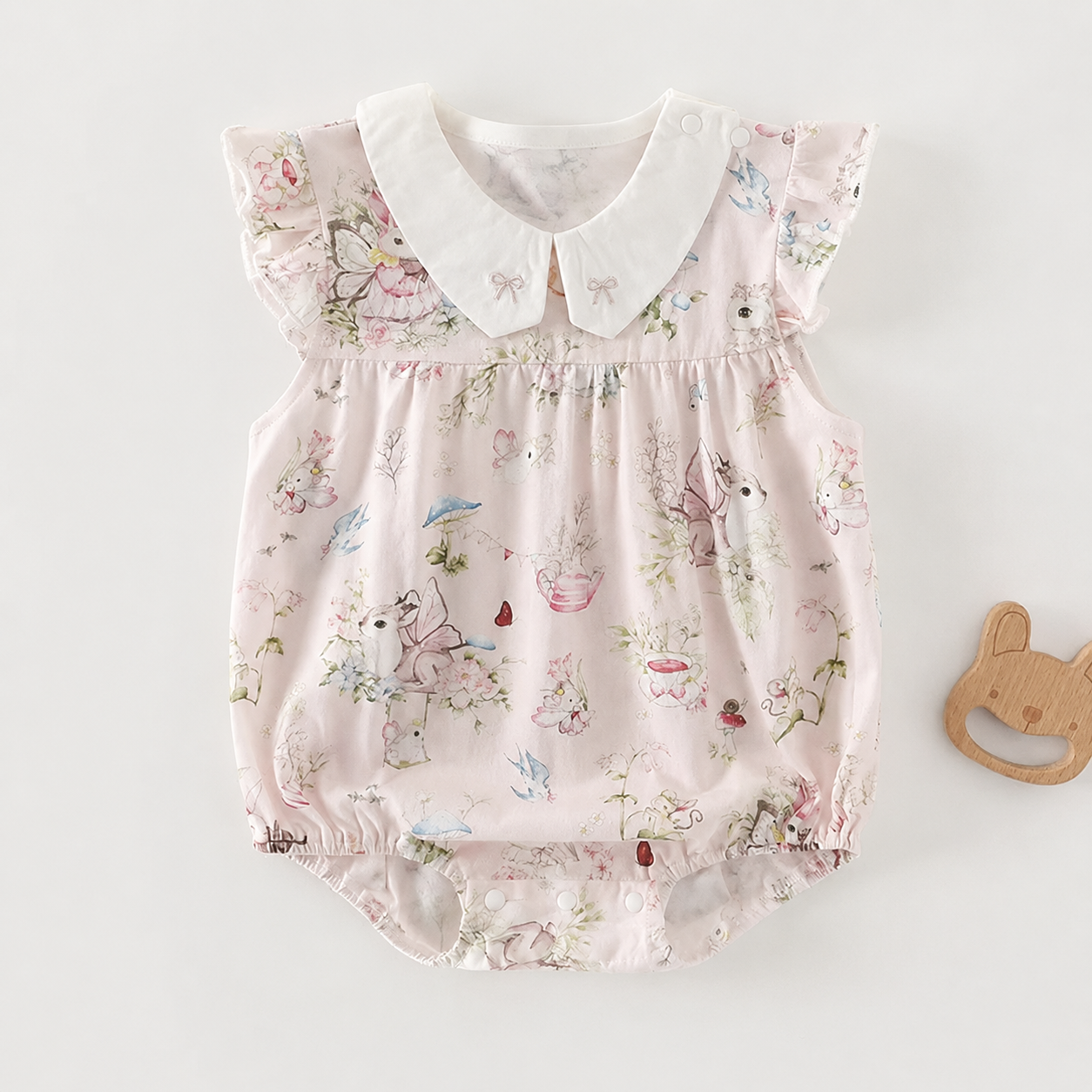 Unisex Newborn Shoulder Snap Cotton Bodysuit – Summer Triangle Romper