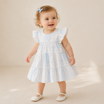 Baby Girl Floral Princess Dress – Lightweight Summer Cotton Outfit