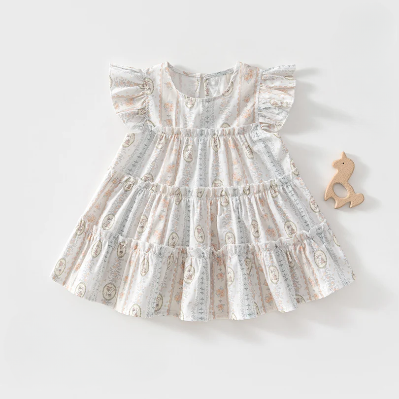 Baby Girl Floral Princess Dress – Lightweight Summer Cotton Outfit