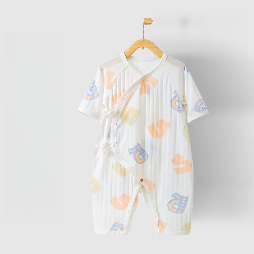 Newborn Cotton Kimono Bodysuit – Seamless Wrap Baby Romper