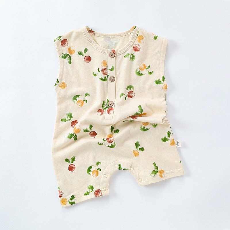 Unisex Baby Nordic Shortie Romper – Lightweight Cotton Summer Play Outfit