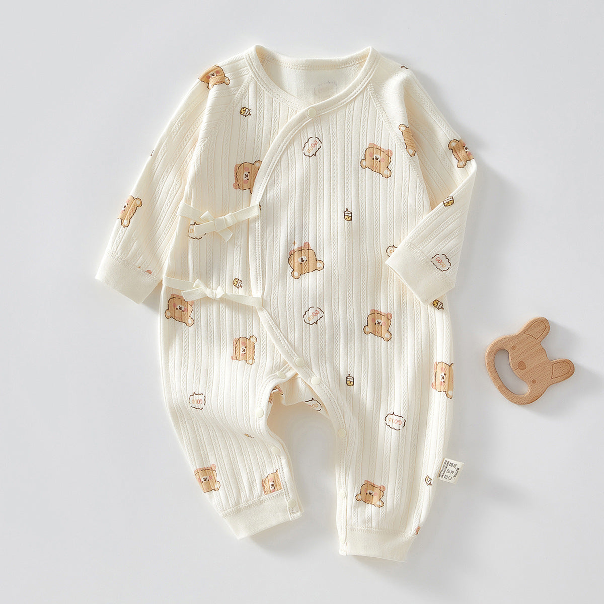 Newborn Cotton Kimono Bodysuit – Long Sleeve Seamless Spring Sleep Romper