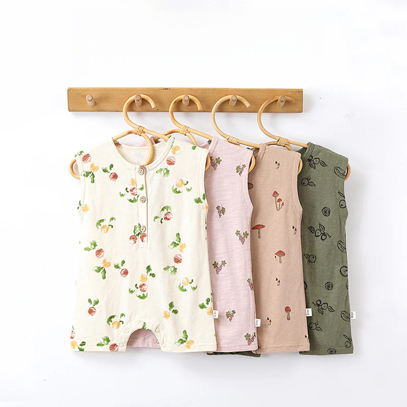 Unisex Baby Nordic Shortie Romper – Lightweight Cotton Summer Play Outfit