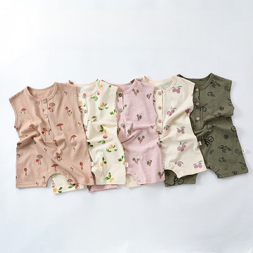 Unisex Baby Nordic Shortie Romper – Lightweight Cotton Summer Play Outfit