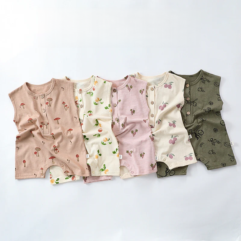 Unisex Baby Nordic Shortie Romper – Lightweight Cotton Summer Play Outfit