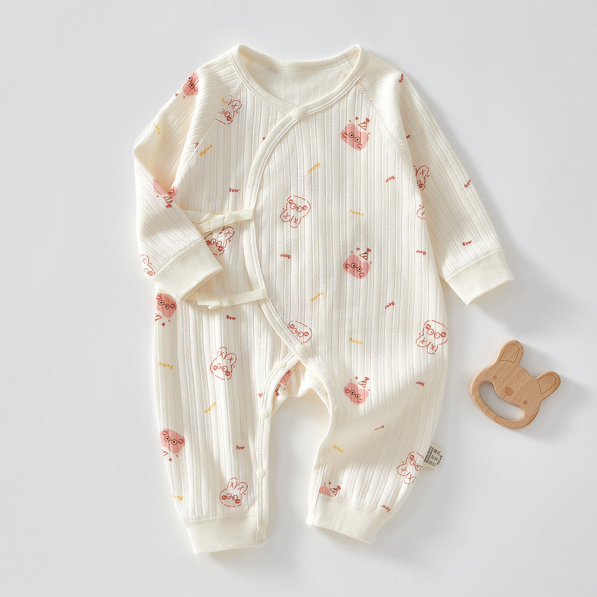 Newborn Cotton Kimono Bodysuit – Long Sleeve Seamless Spring Sleep Romper