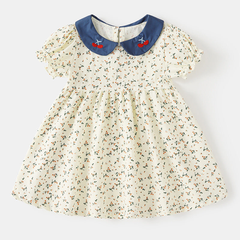 Baby Girl Cotton Princess Dress – Short Sleeve Summer Outfit