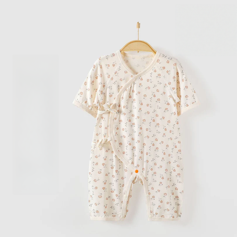 Newborn Cotton Kimono Bodysuit – Seamless Wrap Baby Romper