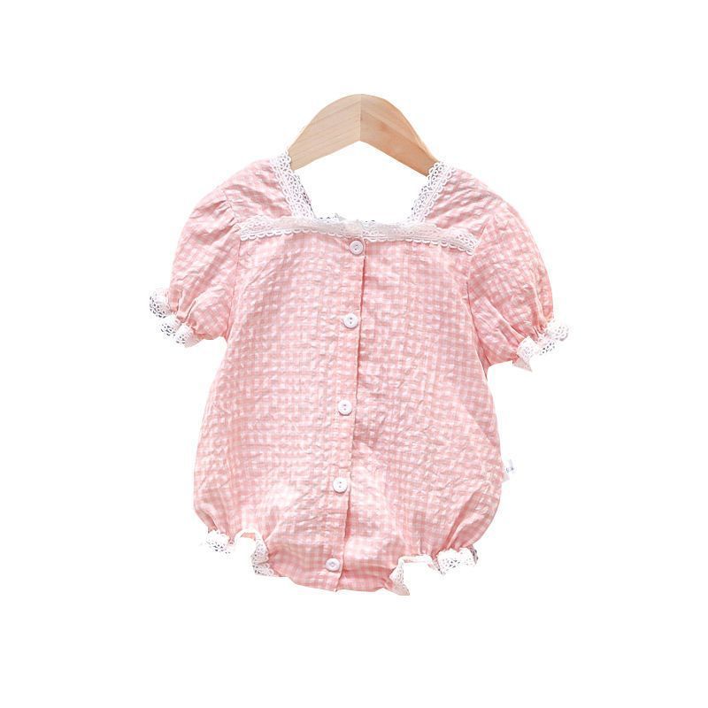 Newborn Baby Girl Short Sleeve Romper – Lightweight Princess Summer Outfit