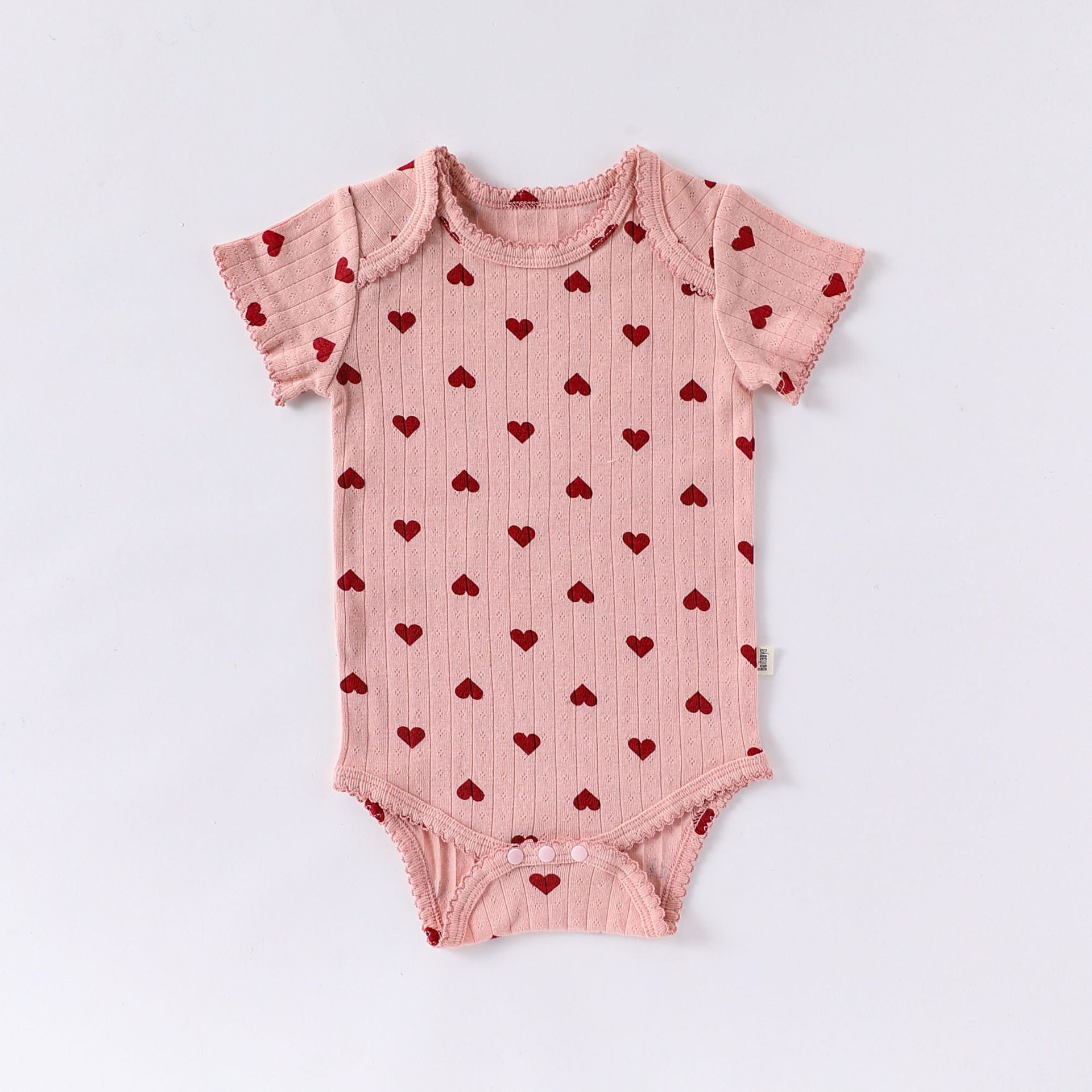 Newborn Baby Cotton Bodysuit – Envelope Neck Short Sleeve Summer Romper