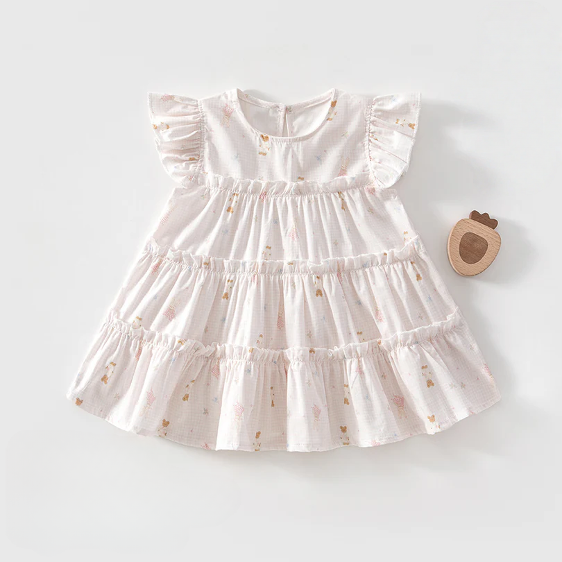 Baby Girl Floral Princess Dress – Lightweight Summer Cotton Outfit