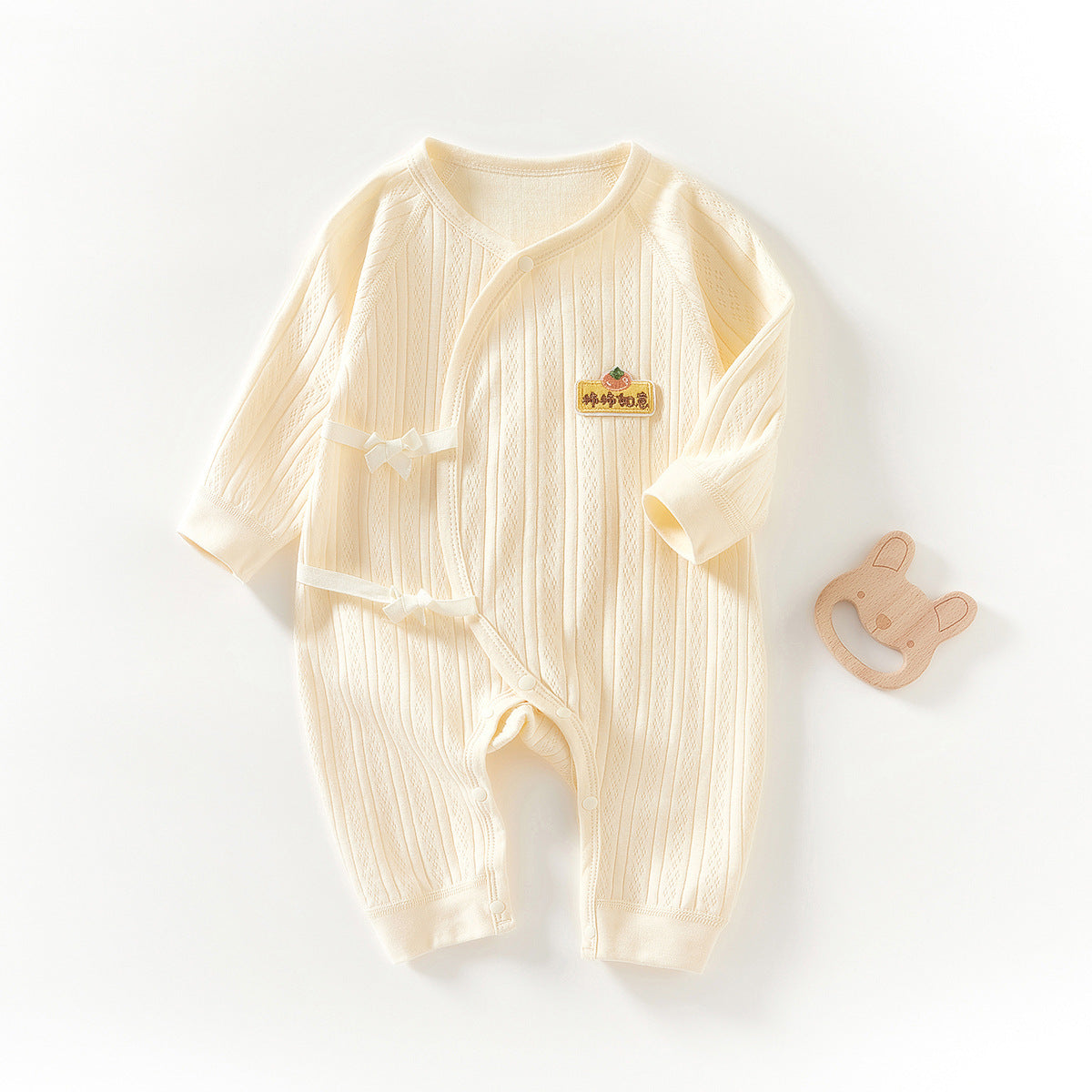Newborn Cotton Kimono Bodysuit – Long Sleeve Seamless Spring Sleep Romper