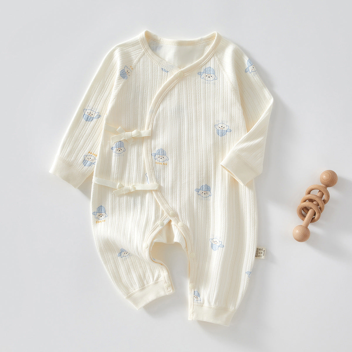Newborn Cotton Kimono Bodysuit – Long Sleeve Seamless Spring Sleep Romper