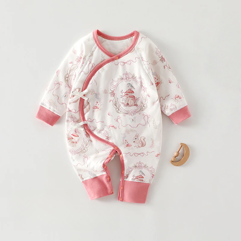Newborn Three-Layer Cotton Thermal Romper – Seamless Winter Baby Outfit