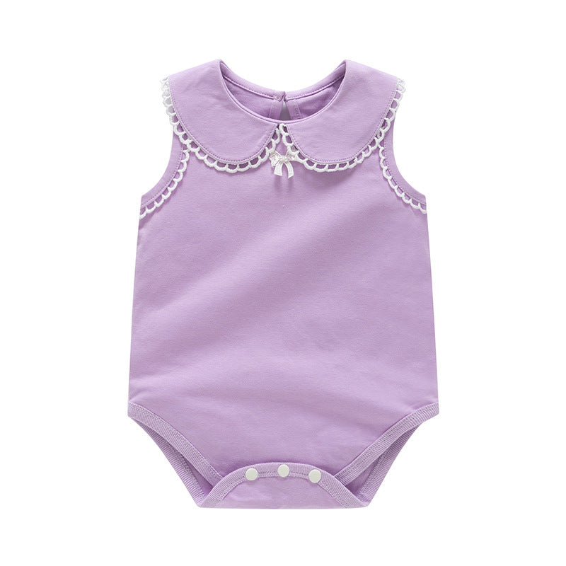 Baby Girl Sleeveless Bubble Bodysuit – Sweet Lightweight Summer Outing Romper