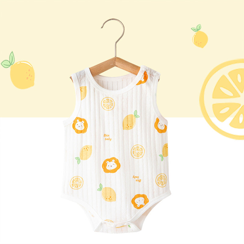 新生婴儿纯棉连体衣男宝宝衣服夏装包屁衣背心哈衣爬服夏季薄款女