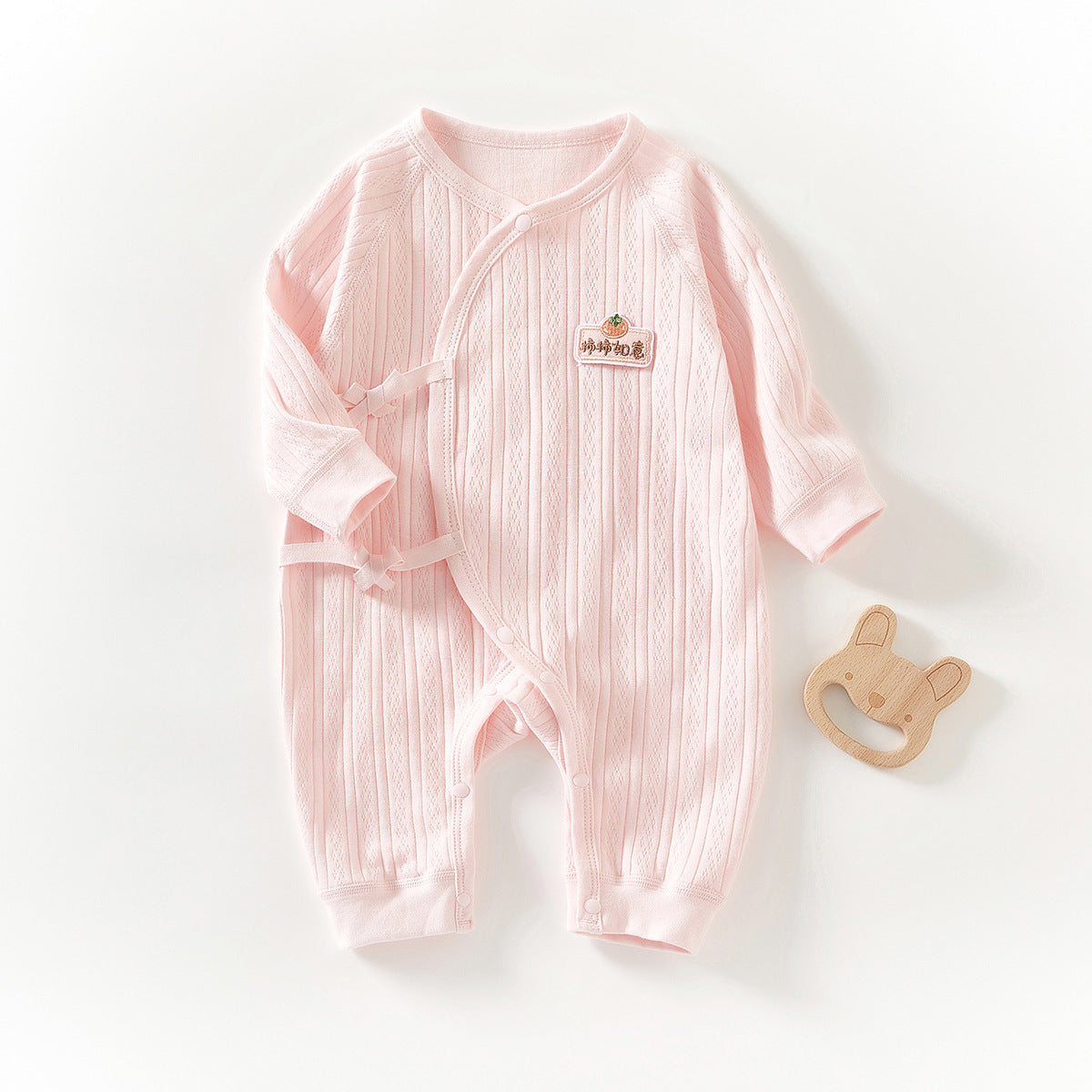 Newborn Cotton Kimono Bodysuit – Long Sleeve Seamless Spring Sleep Romper