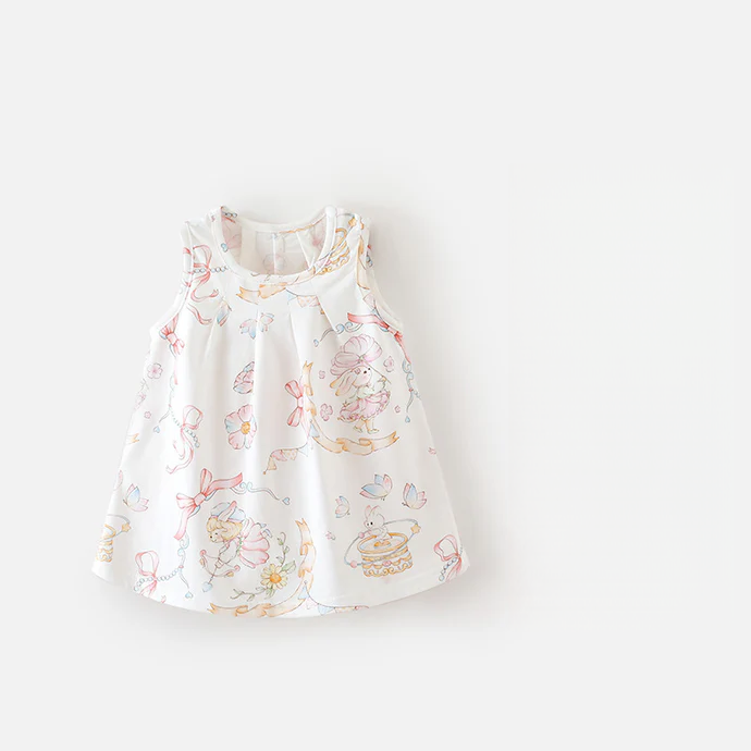 Baby Girl Floral A-Line Party Dress – Summer Princess Birthday Outfit