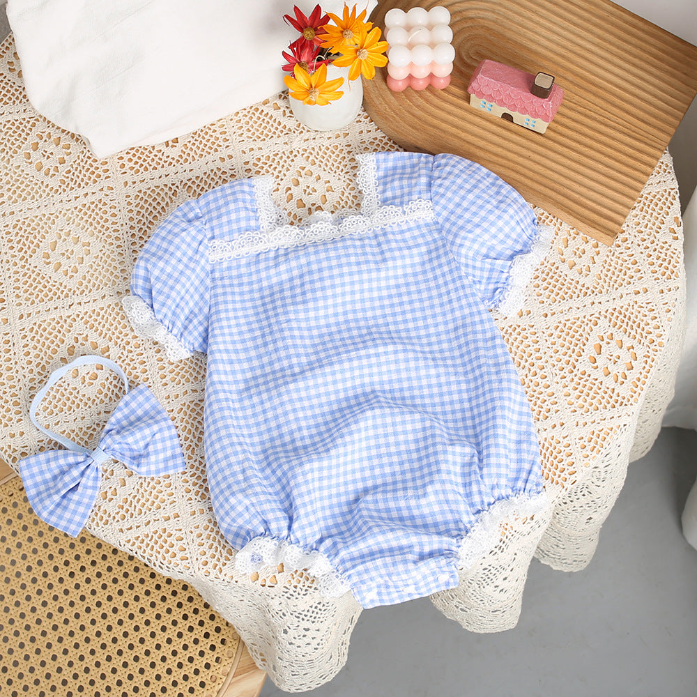 Newborn Baby Girl Short Sleeve Romper – Lightweight Princess Summer Outfit