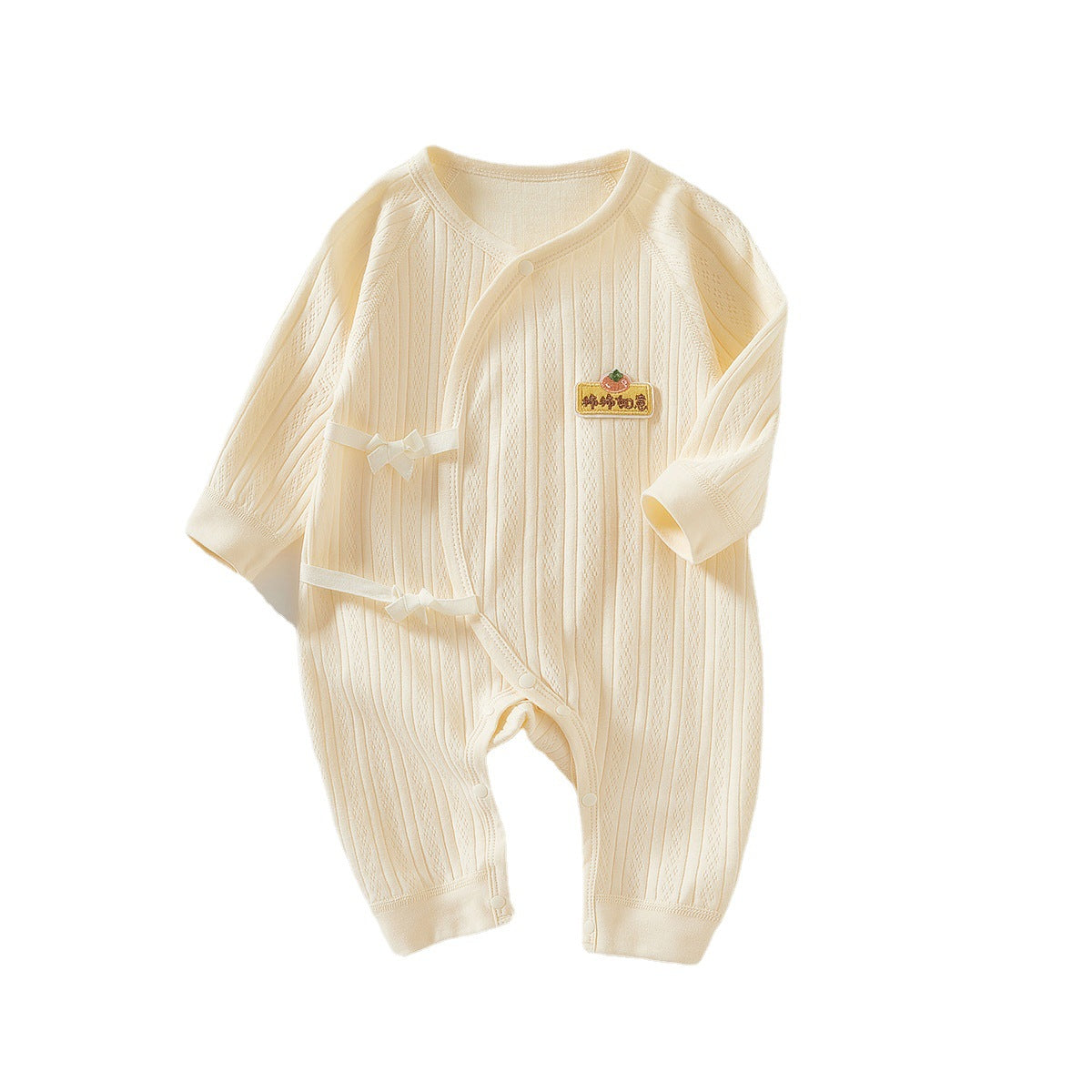 Newborn Cotton Kimono Bodysuit – Long Sleeve Seamless Spring Sleep Romper