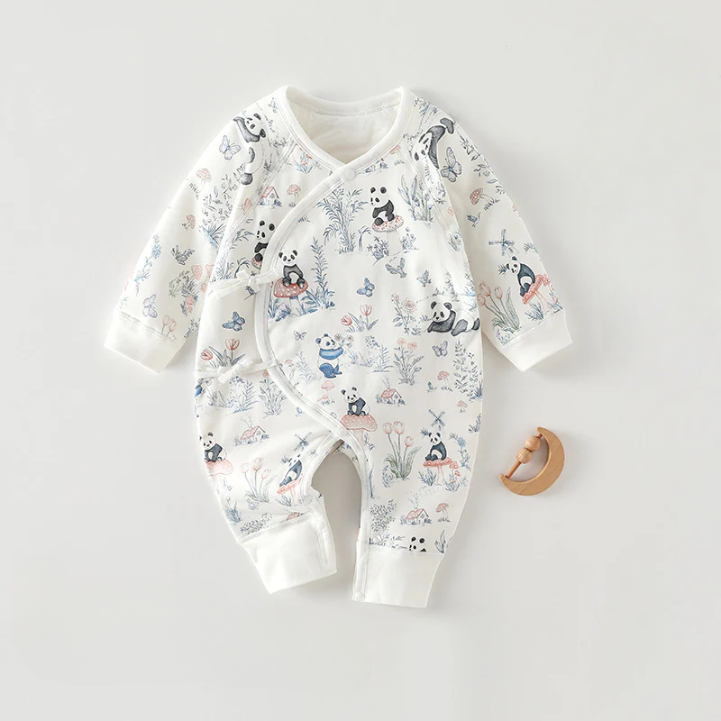 Newborn Three-Layer Cotton Thermal Romper – Seamless Winter Baby Outfit
