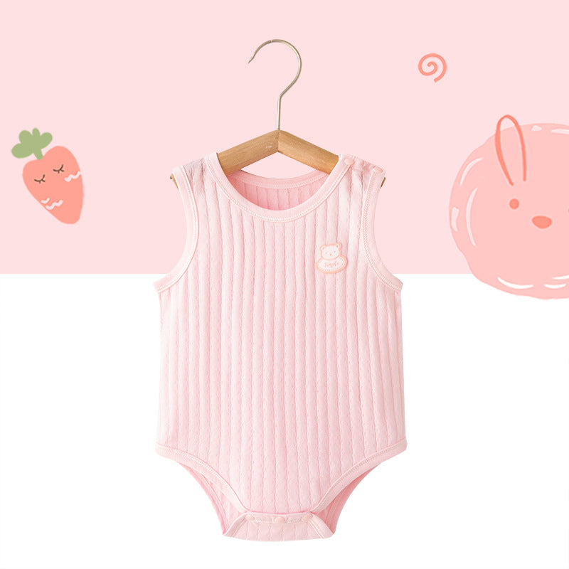 新生婴儿纯棉连体衣男宝宝衣服夏装包屁衣背心哈衣爬服夏季薄款女