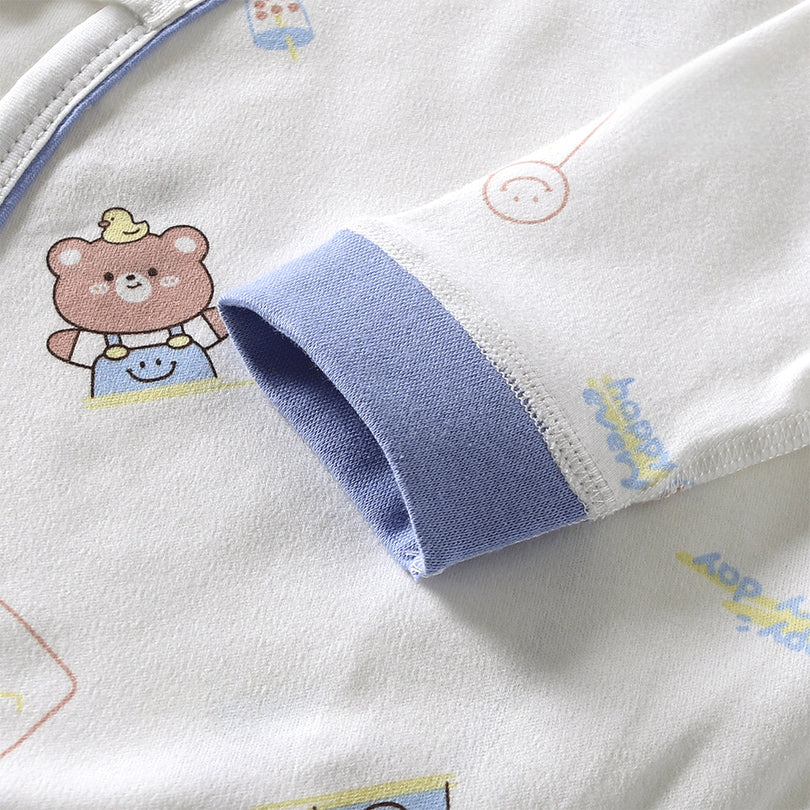 Newborn Cotton Kimono Bodysuit – Tie Front Spring Fall Baby Romper