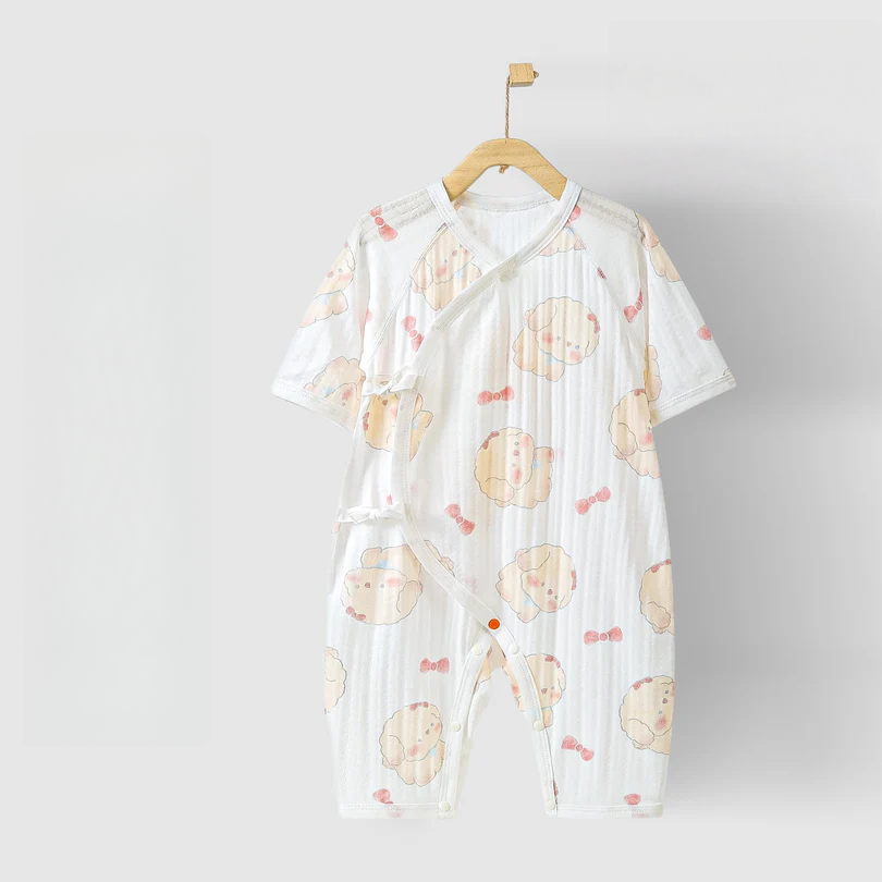 Newborn Cotton Kimono Bodysuit – Seamless Wrap Baby Romper