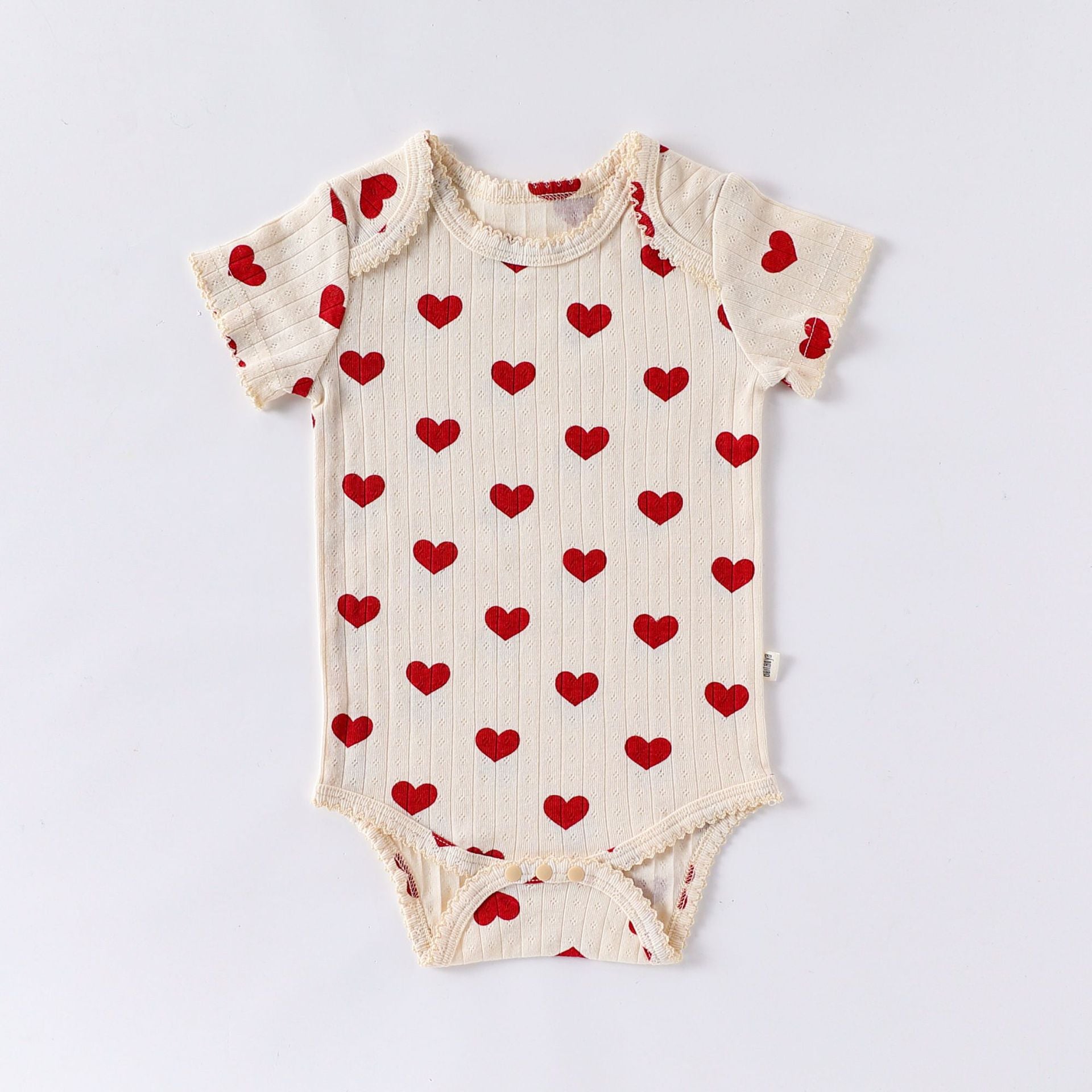 Newborn Baby Cotton Bodysuit – Envelope Neck Short Sleeve Summer Romper