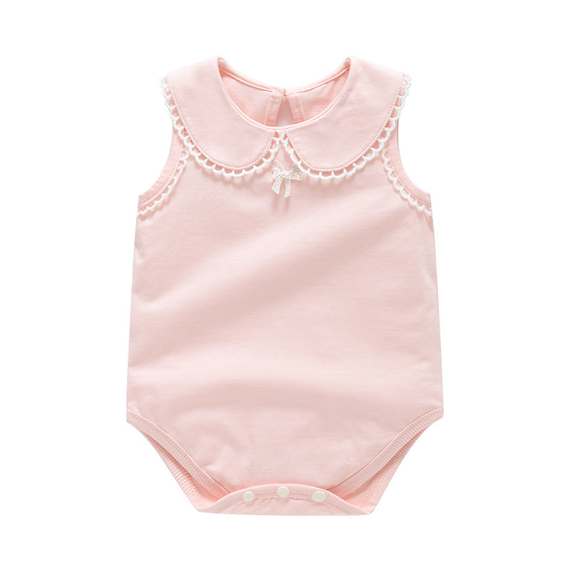 Baby Girl Sleeveless Bubble Bodysuit – Sweet Lightweight Summer Outing Romper