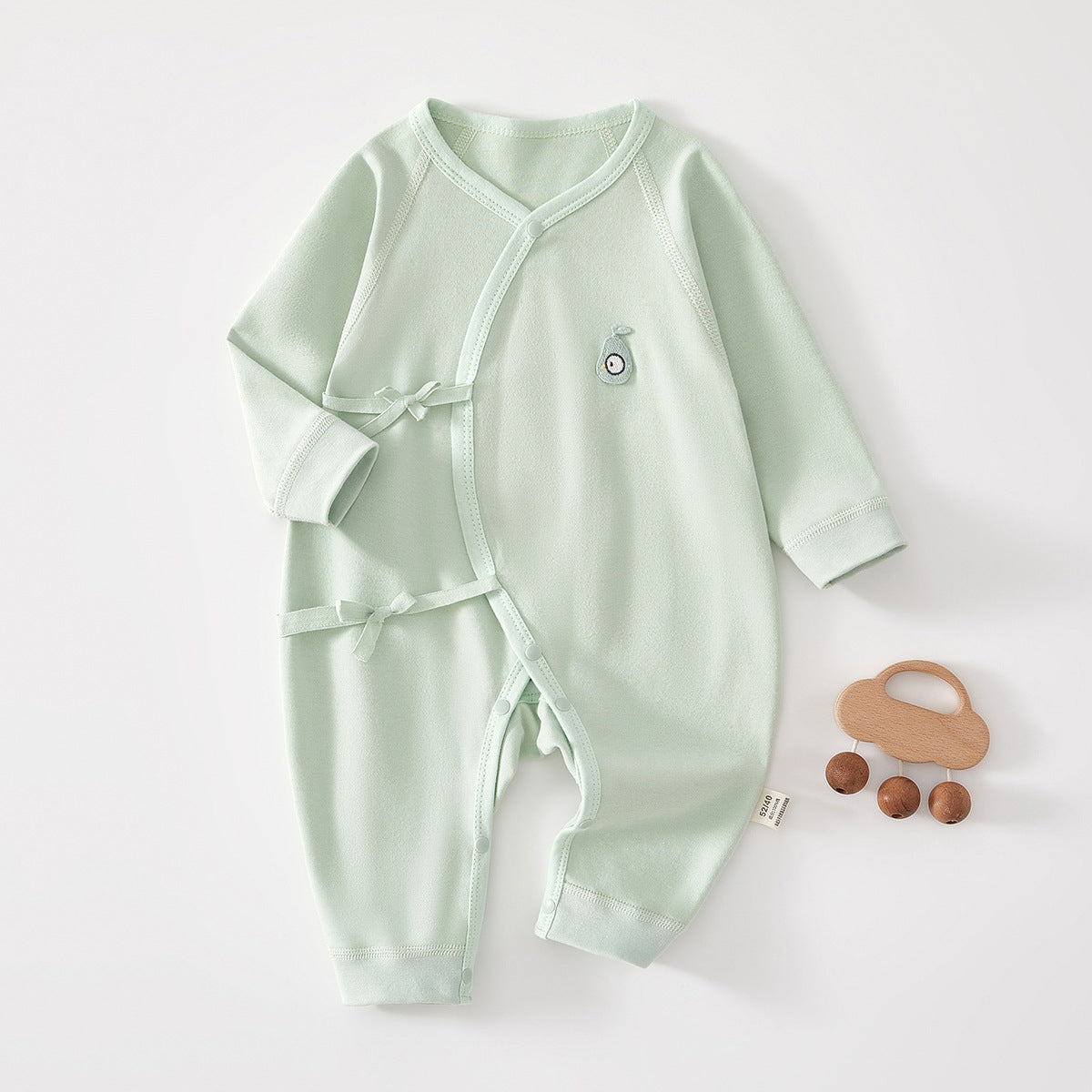 Newborn Baby Girl Cotton Kimono Bodysuit – Seamless Spring Fall Wrap Romper