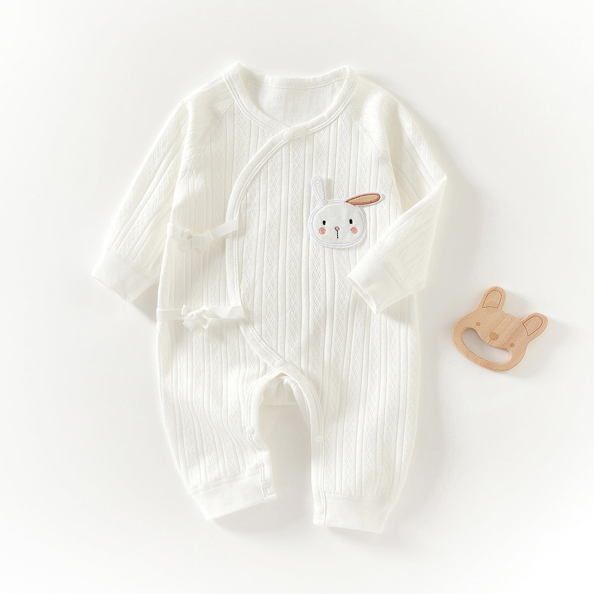 Newborn Cotton Kimono Bodysuit – Long Sleeve Seamless Spring Sleep Romper