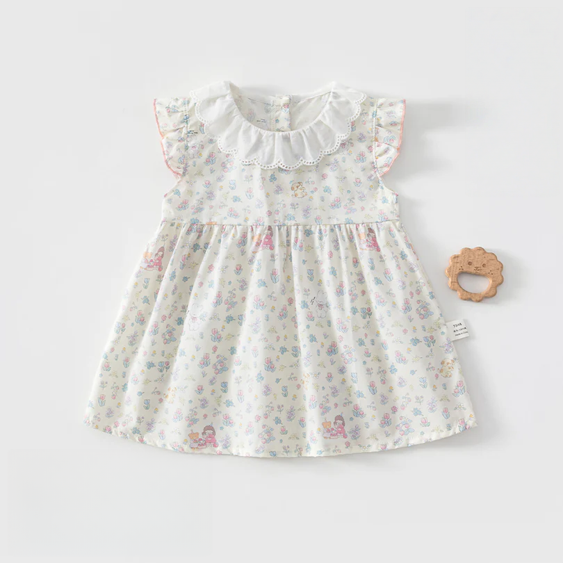 Baby Girl Sleeveless Cotton Princess Dress – Lightweight Summer Outfit