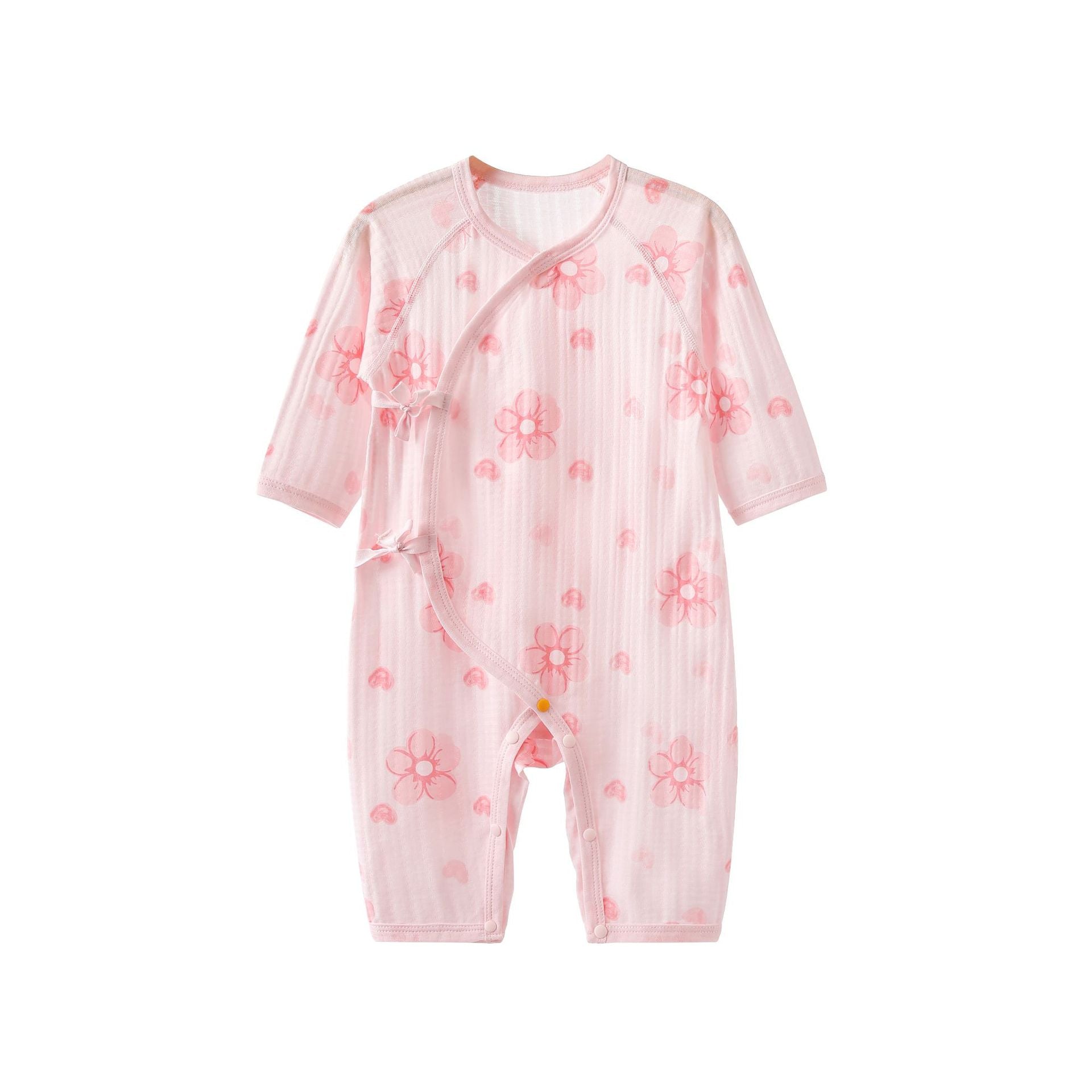 Newborn Cotton Kimono Bodysuit – Seamless Wrap Baby Romper