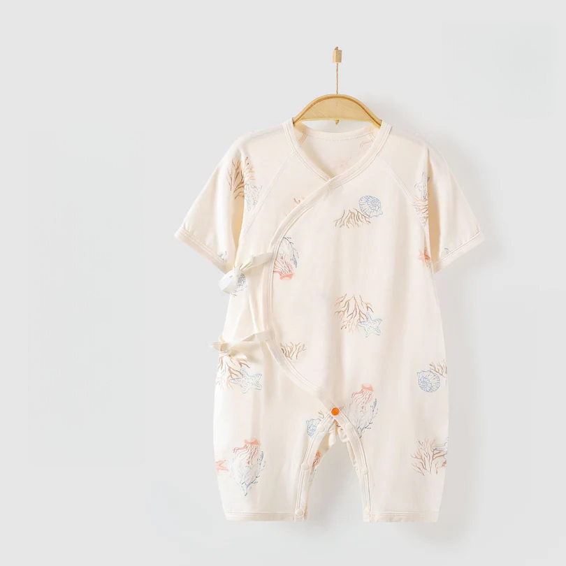 Newborn Cotton Kimono Bodysuit – Seamless Wrap Baby Romper