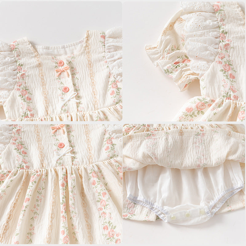 Baby Girl Sweet Romper Dress – Summer Matching Sister First Birthday Outfit
