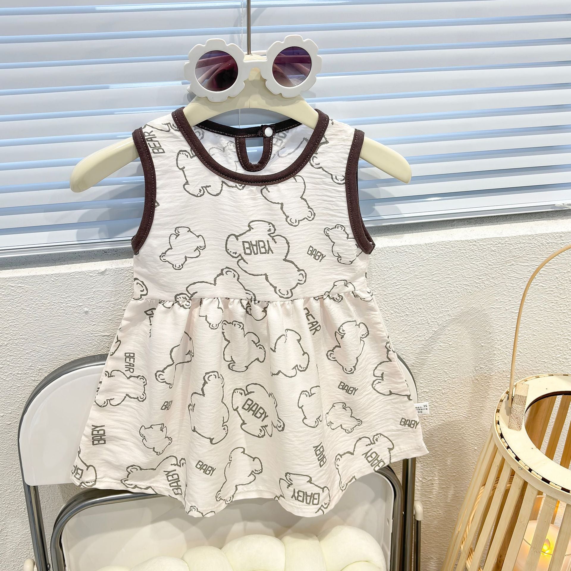 Baby Girl Floral Pinafore Dress – Korean Style Sleeveless Summer Outfit