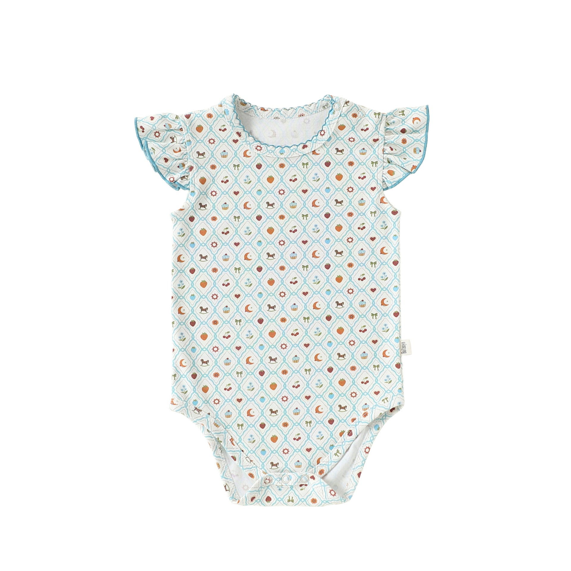 Baby Girl Flutter Sleeve Cotton Bodysuit – Lightweight Summer Outing Romper