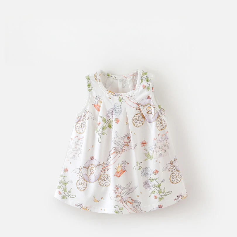 Baby Girl Floral A-Line Party Dress – Summer Princess Birthday Outfit