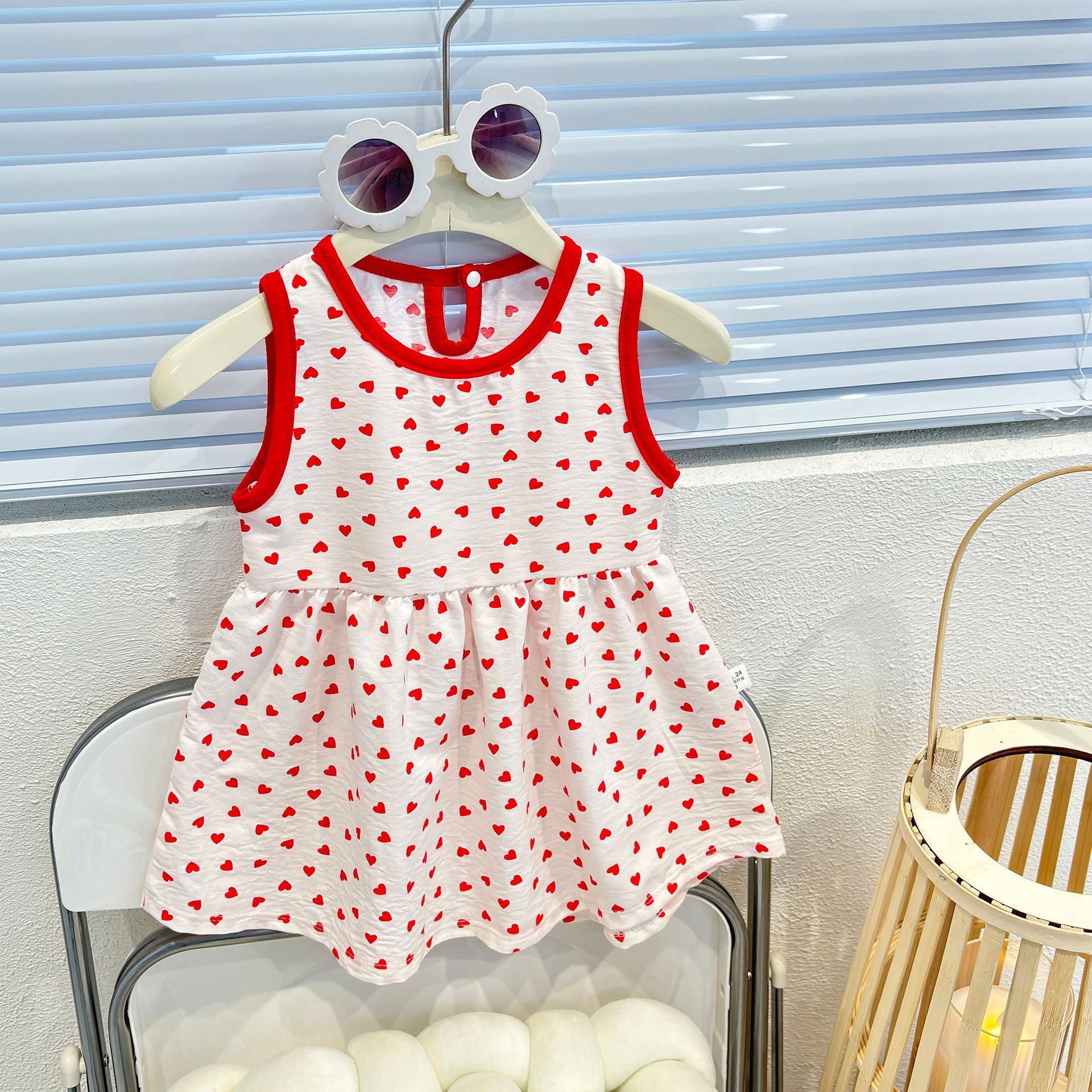 Baby Girl Floral Pinafore Dress – Korean Style Sleeveless Summer Outfit